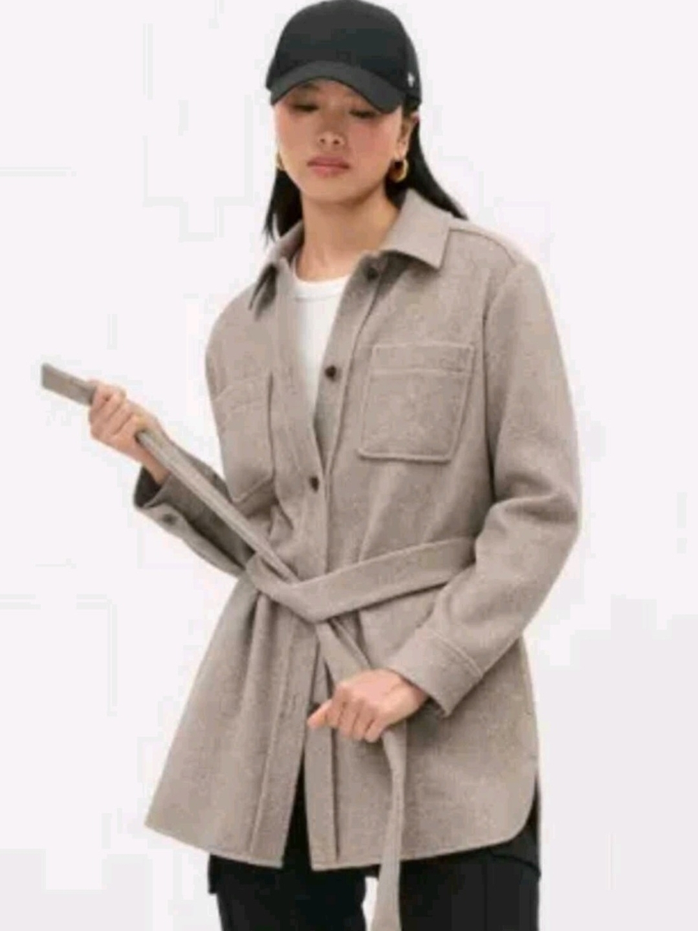 RW&co Twill Belted Shacket Jacket